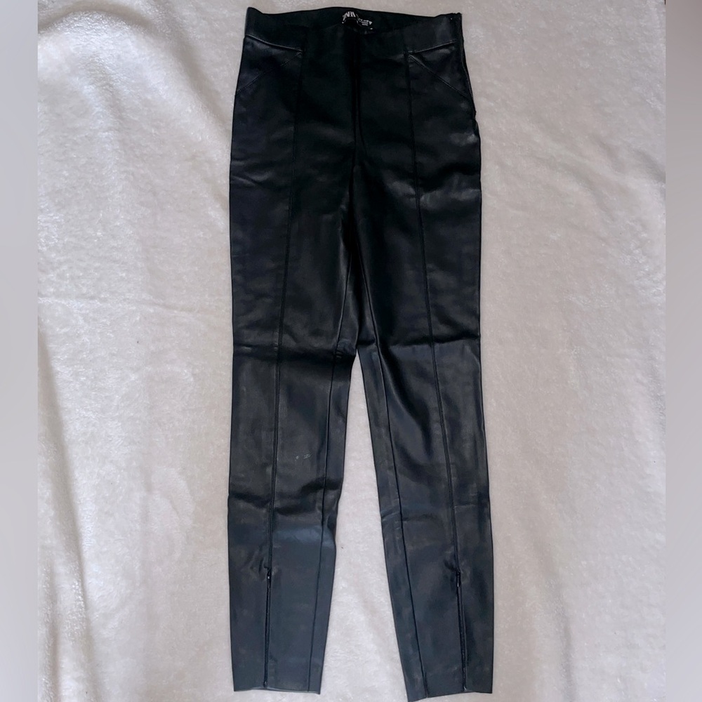 Black Faux Leather Pants